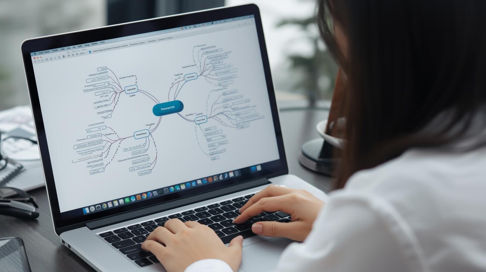 マインドマップで悩みを視える化し思考を整理するコーチングセッションの様子