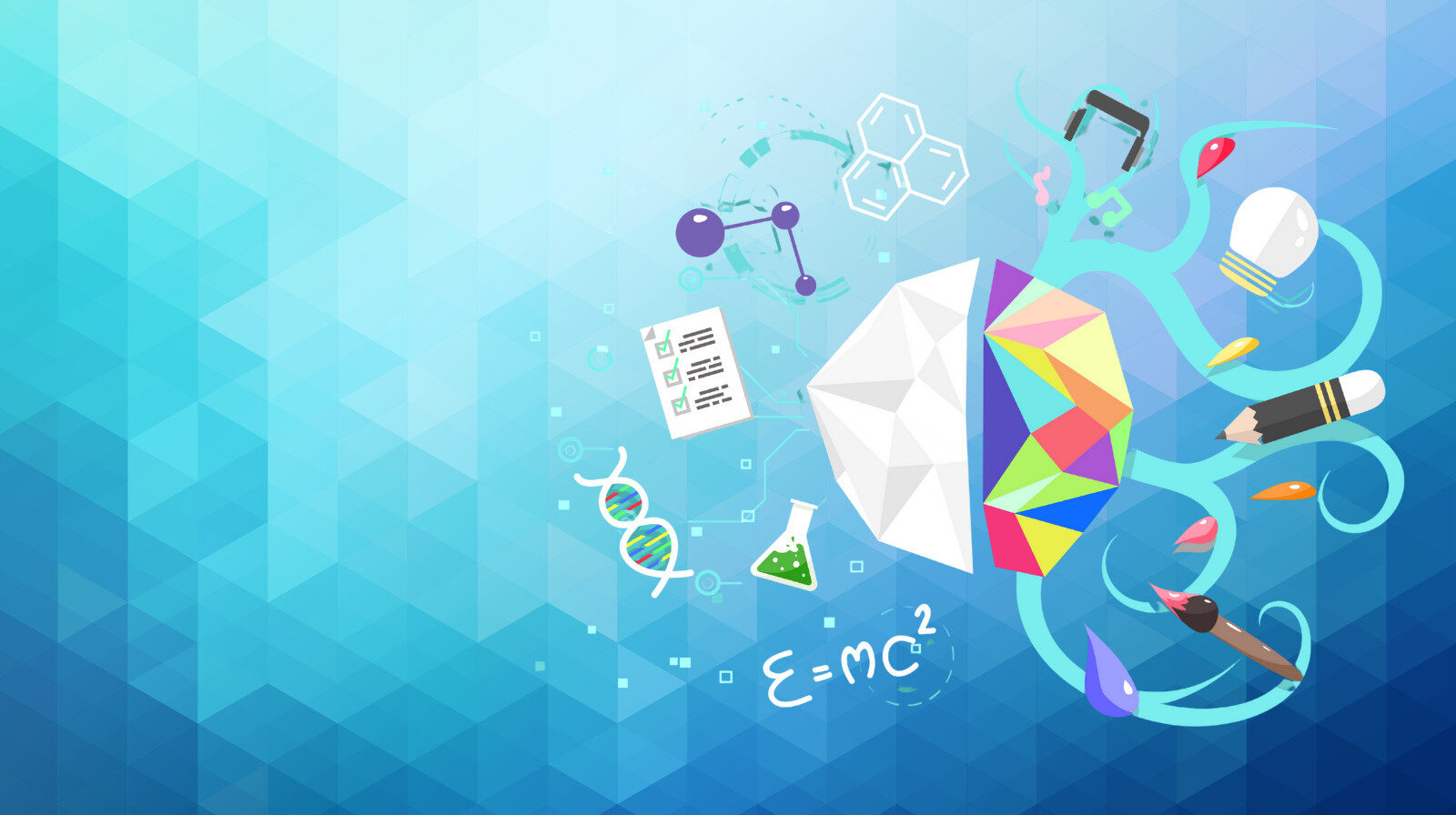 マインドマップ・コーチングで悩みを言語化し思考を整理する脳のイメージ