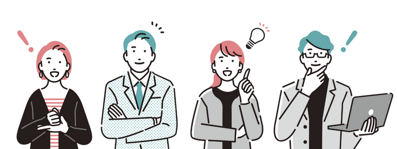 コーチングを通して気づきやひらめきを得た男女のイラスト